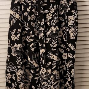 Floral Black and White Women's Pants
